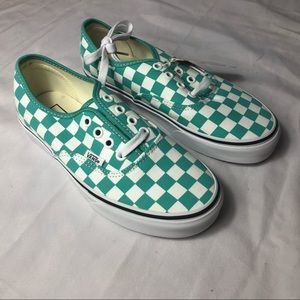 Teal Checkerboard Vans